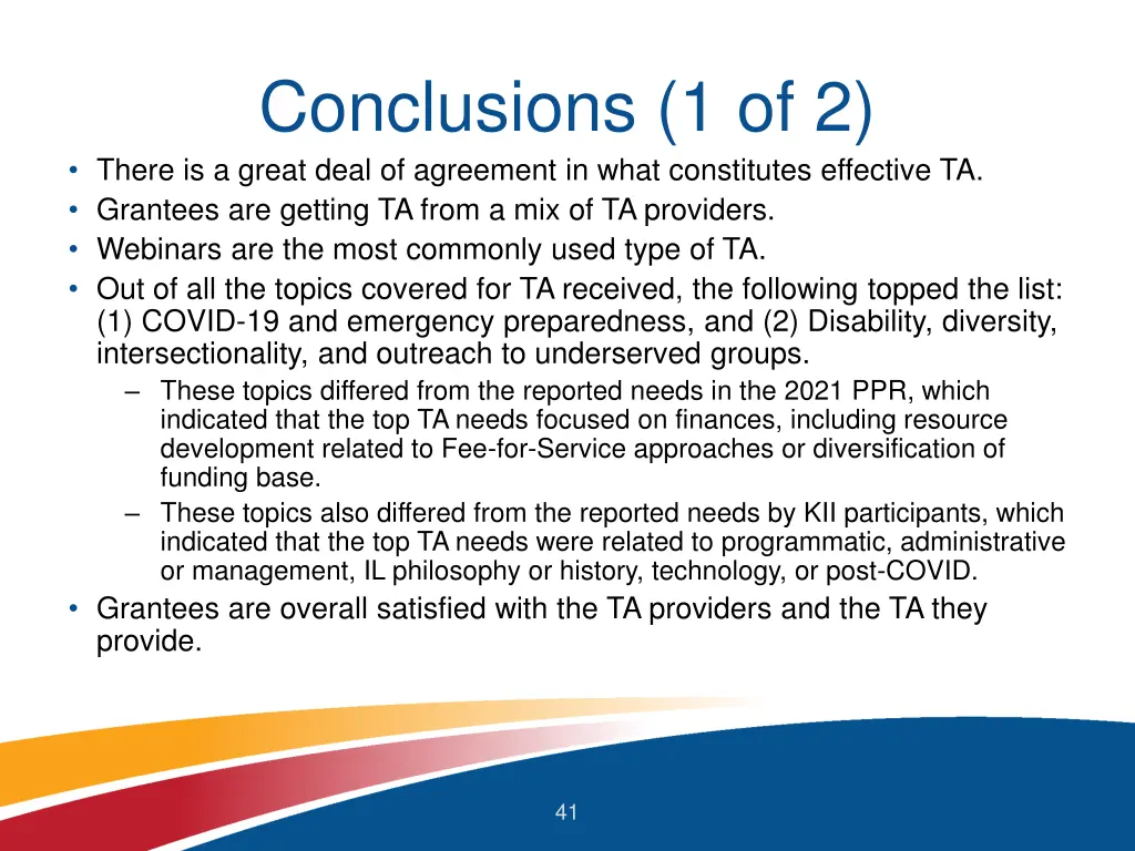 conclusions 1 of 2 there is a great deal