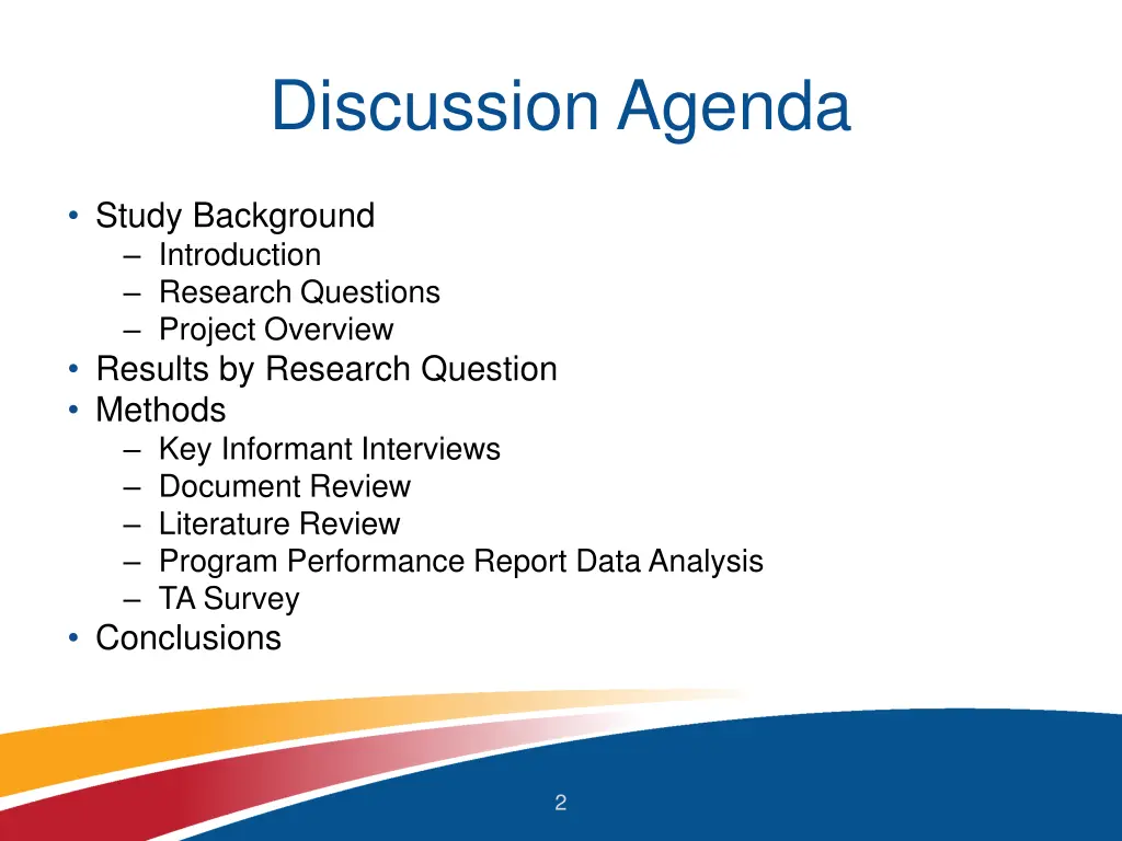 discussion agenda