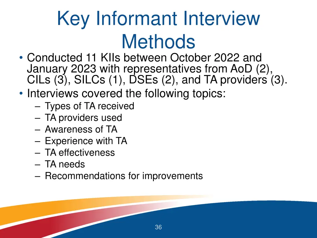 key informant interview methods conducted 11 kiis