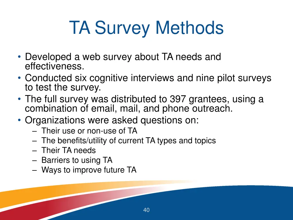 ta survey methods