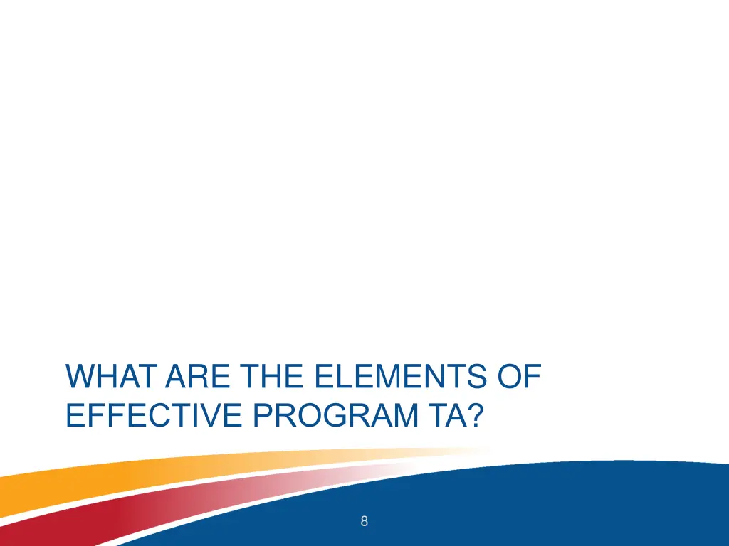 what are the elements of effective program ta