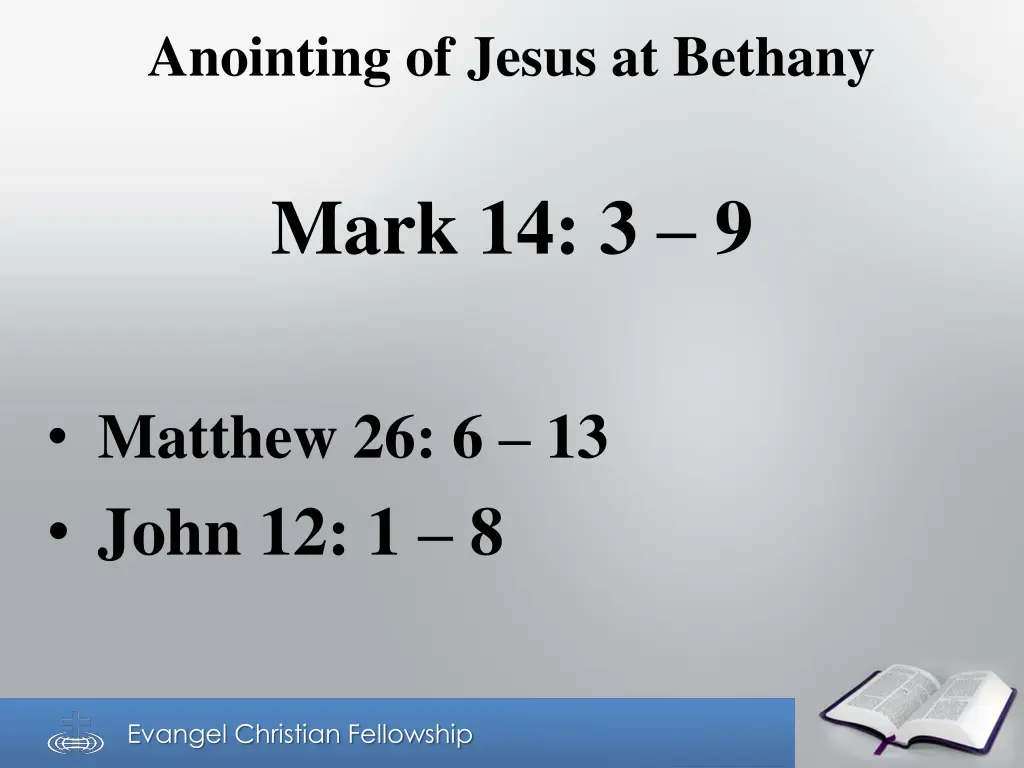 anointing of jesus at bethany