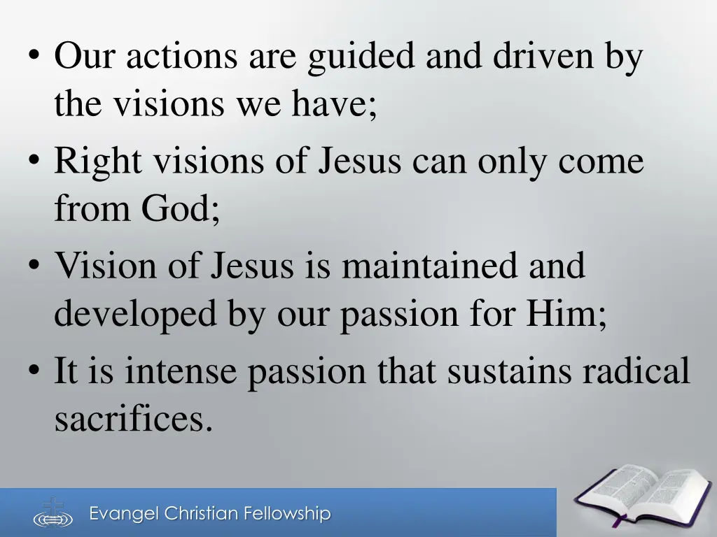 our actions are guided and driven by the visions