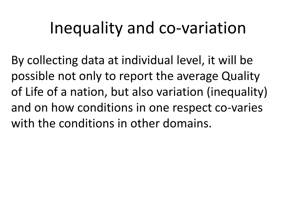 inequality and co variation