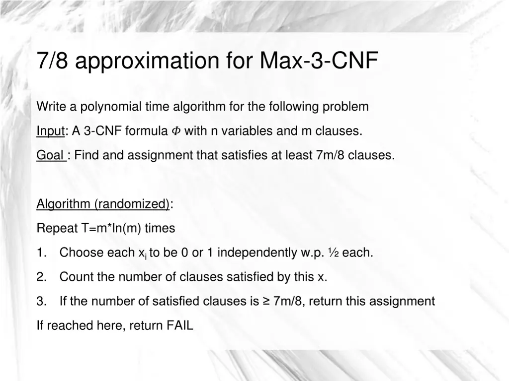 7 8 approximation for max 3 cnf 1