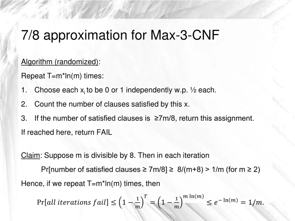 7 8 approximation for max 3 cnf 2
