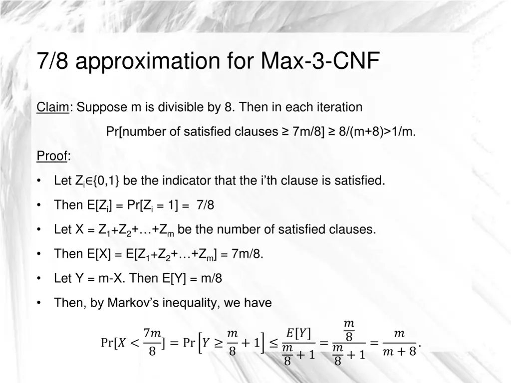 7 8 approximation for max 3 cnf 3