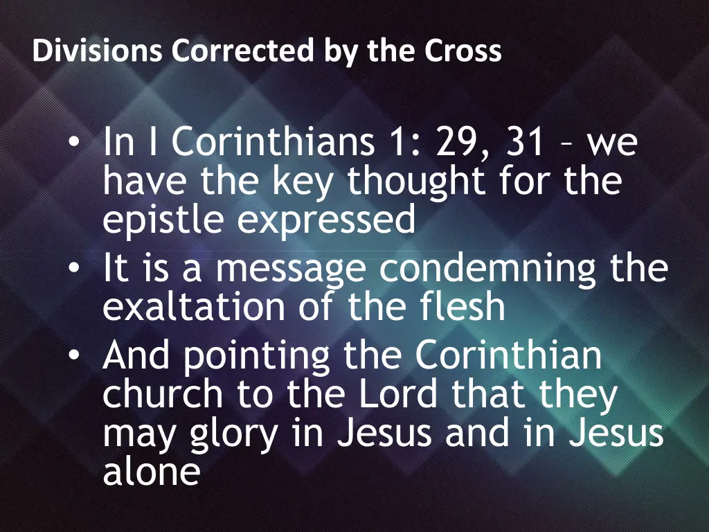 divisions corrected by the cross