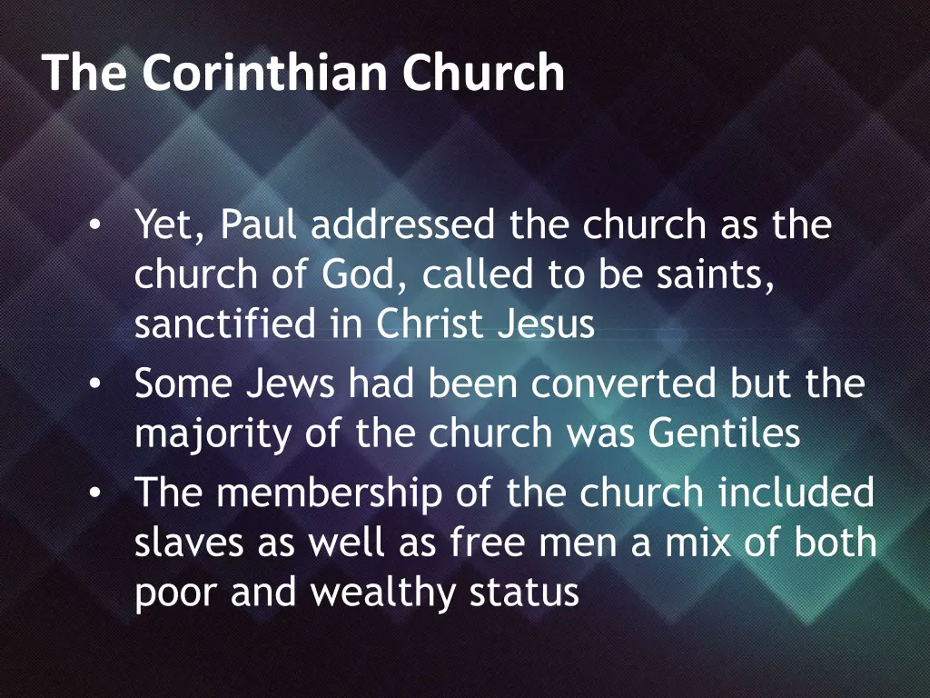 the corinthian church 1