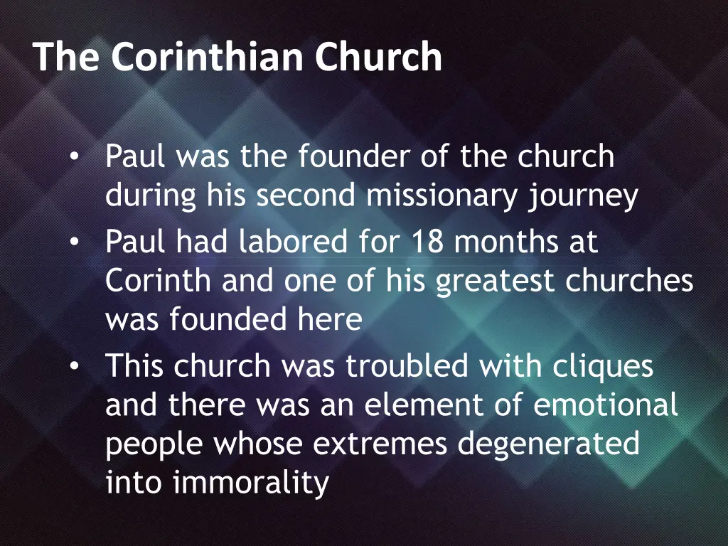 the corinthian church