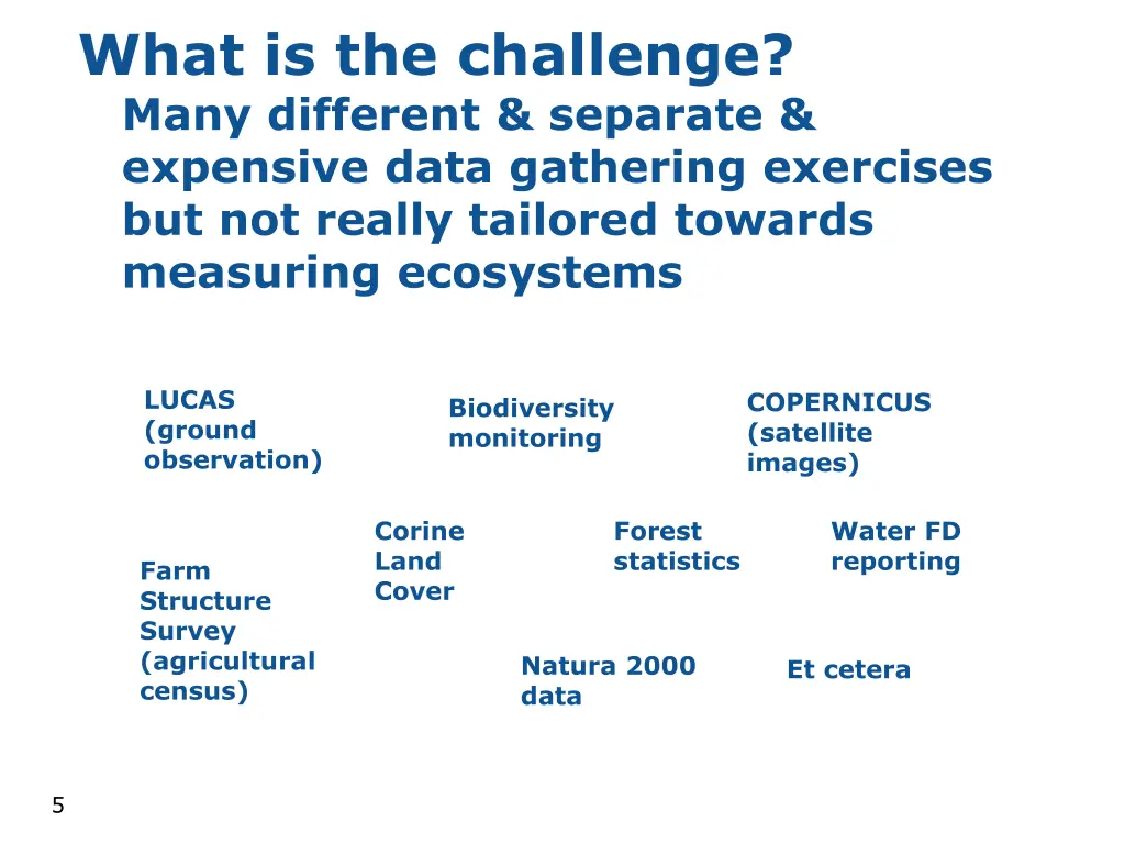 what is the challenge many different separate