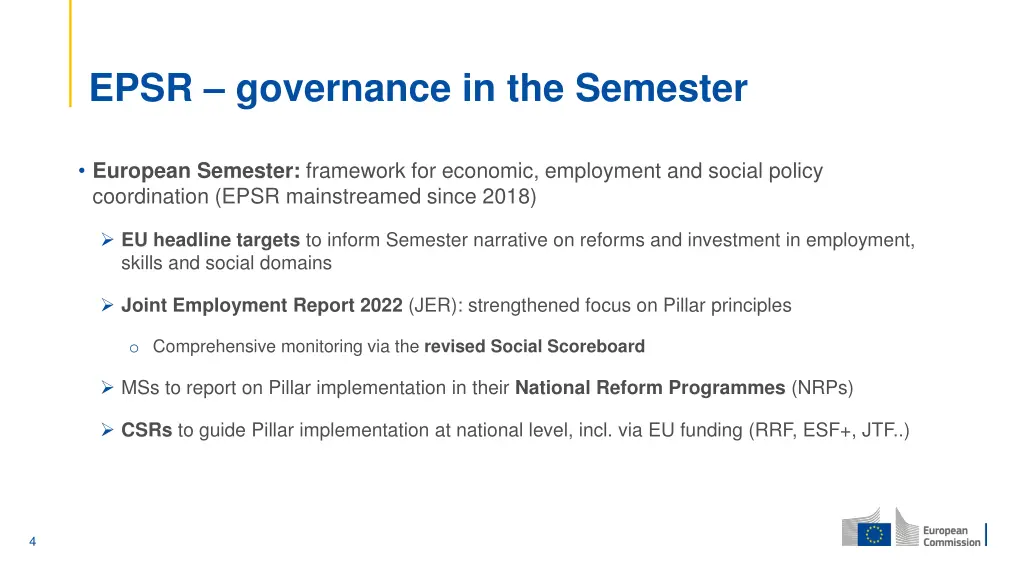 epsr governance in the semester