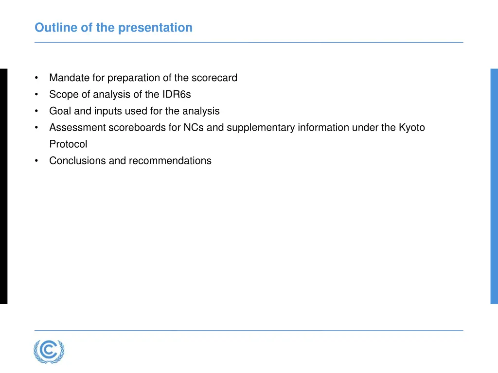 outline of the presentation