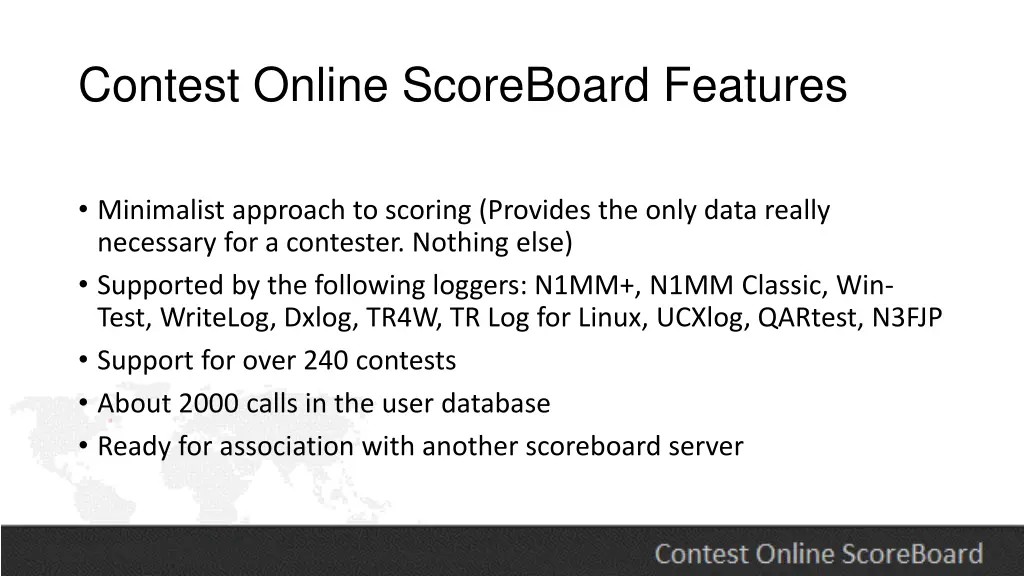 contest online scoreboard features
