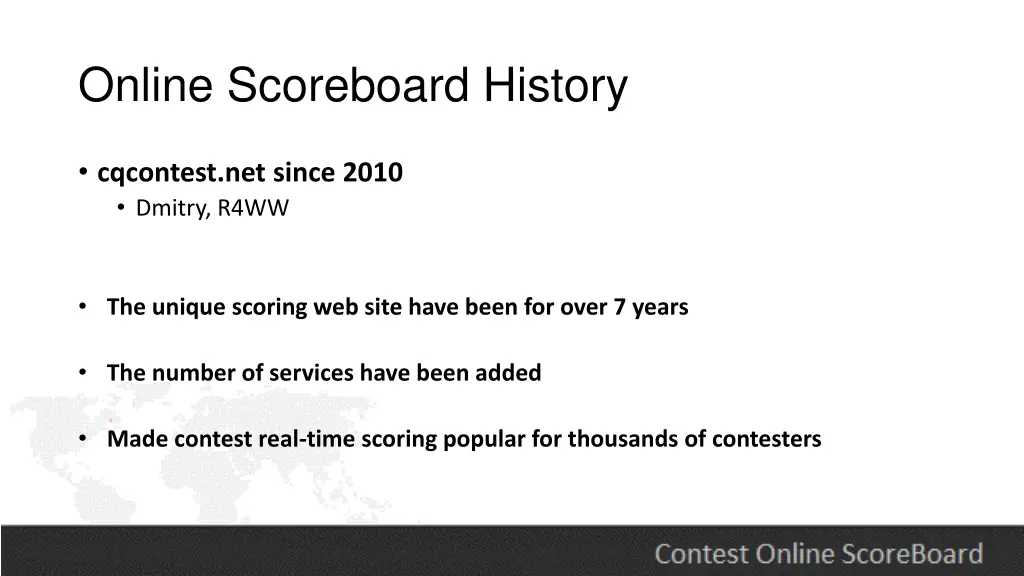online scoreboard history 1