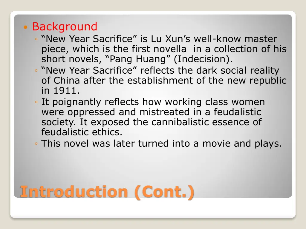 background new year sacrifice is lu xun s well