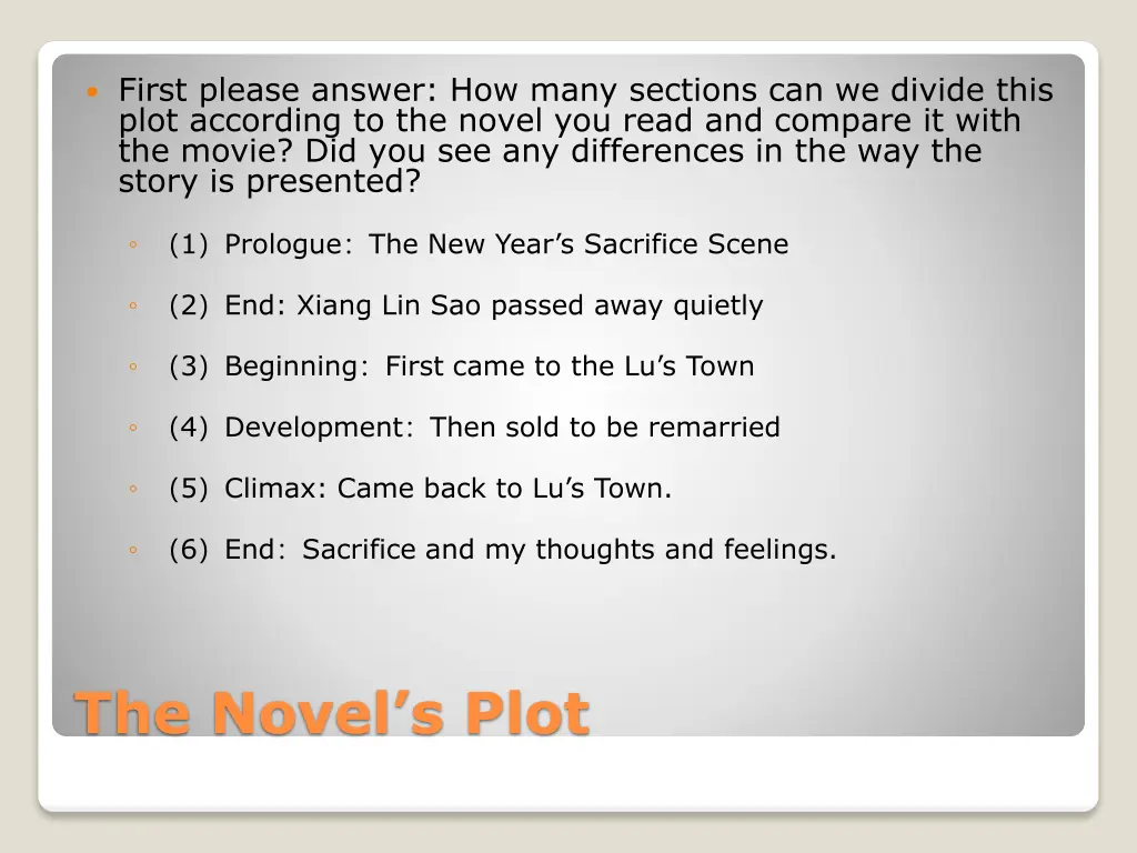 first please answer how many sections
