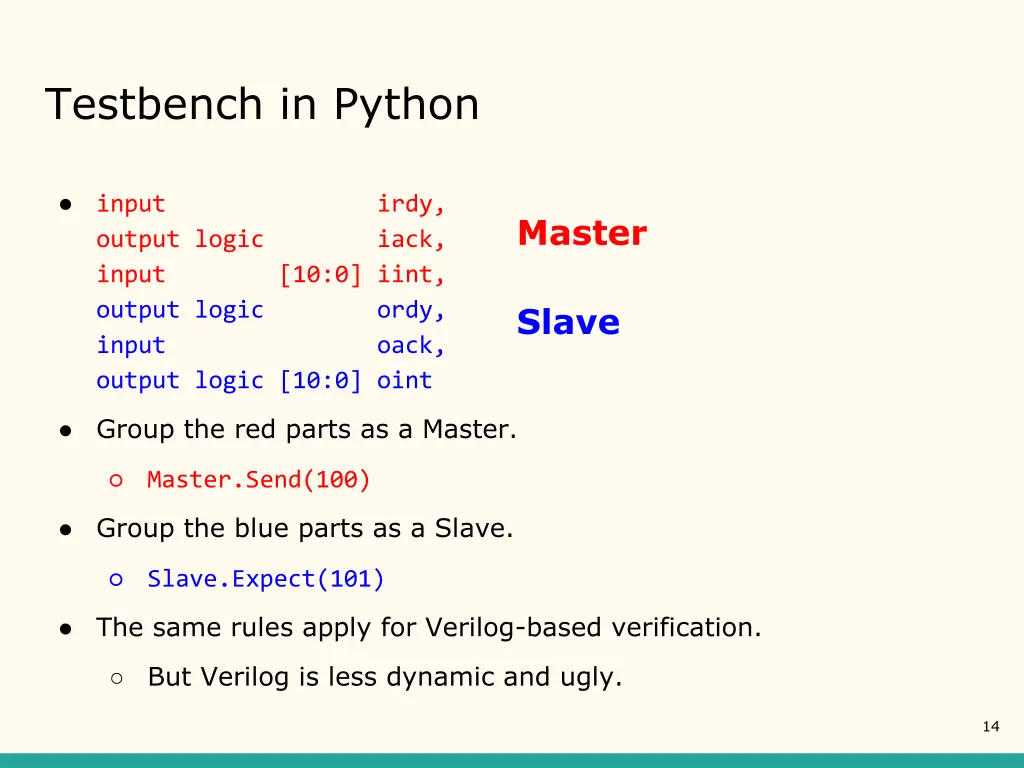 testbench in python