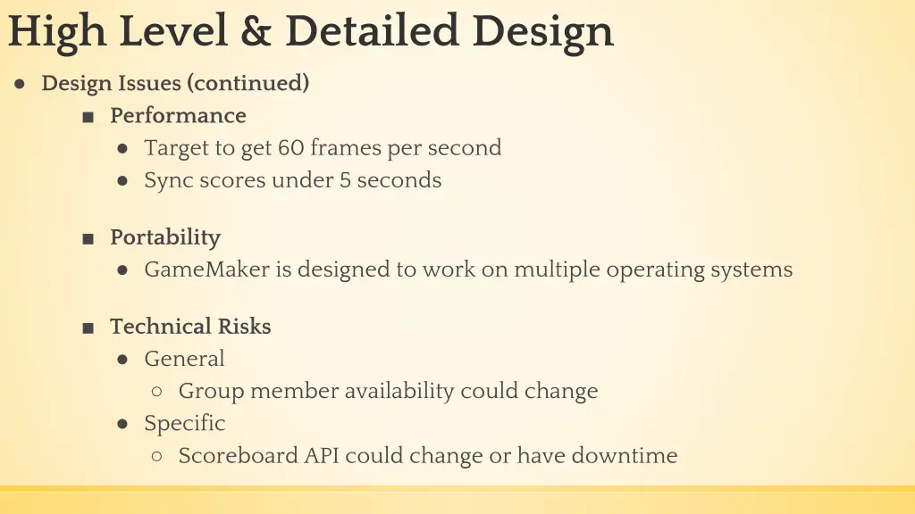 high level detailed design 1