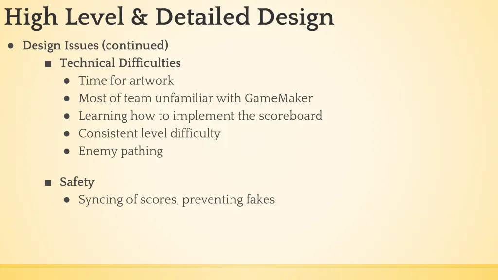 high level detailed design 2