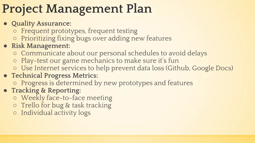 project management plan
