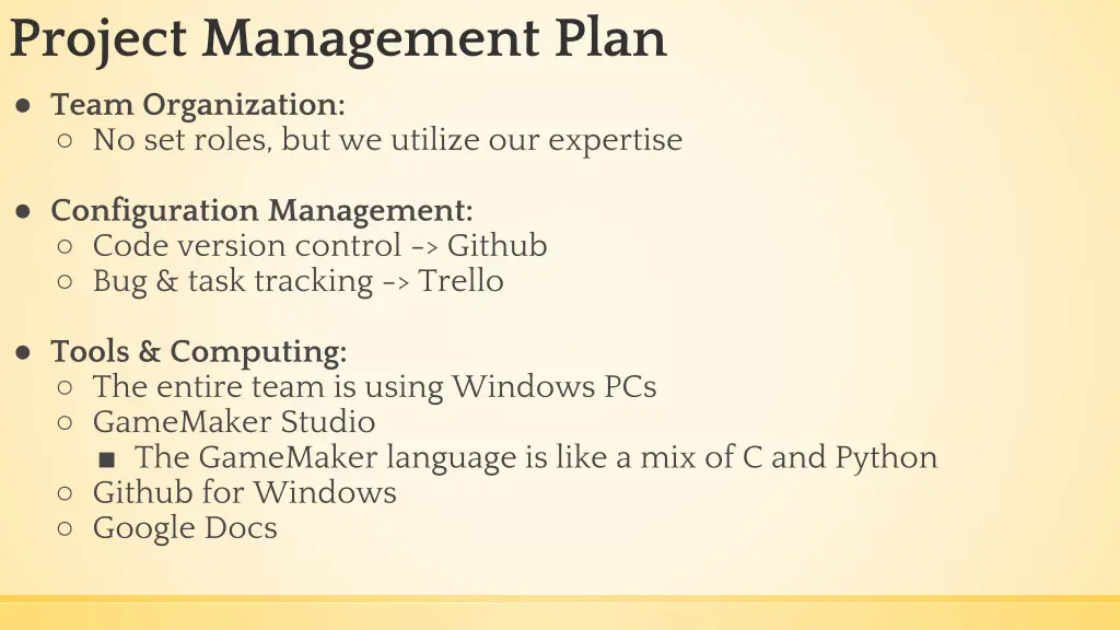 project management plan team organization