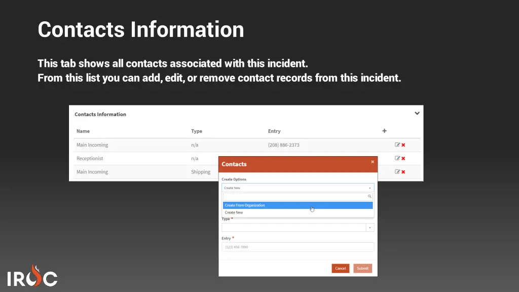 contacts information