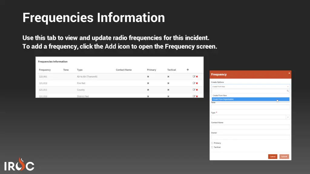 frequencies information