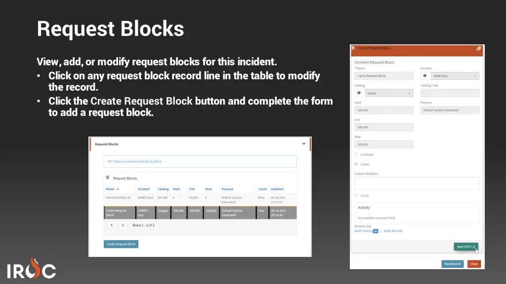 request blocks