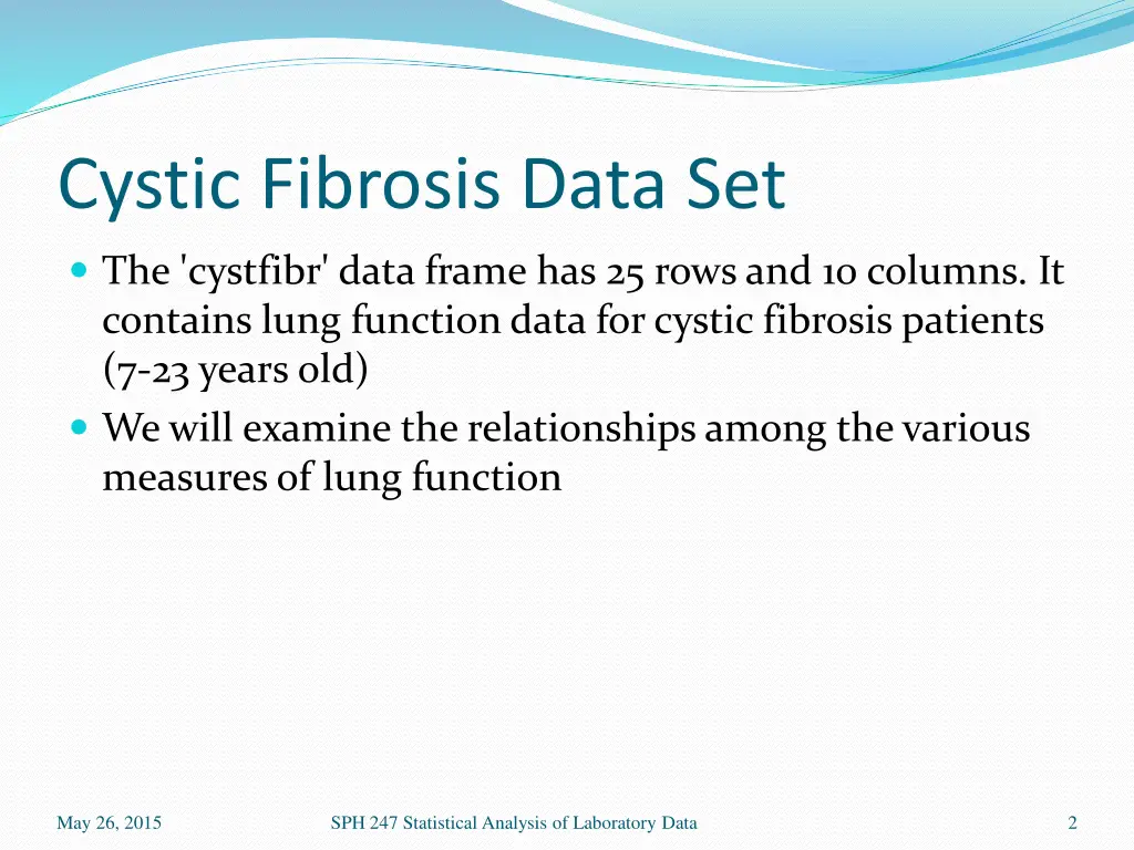 cystic fibrosis data set