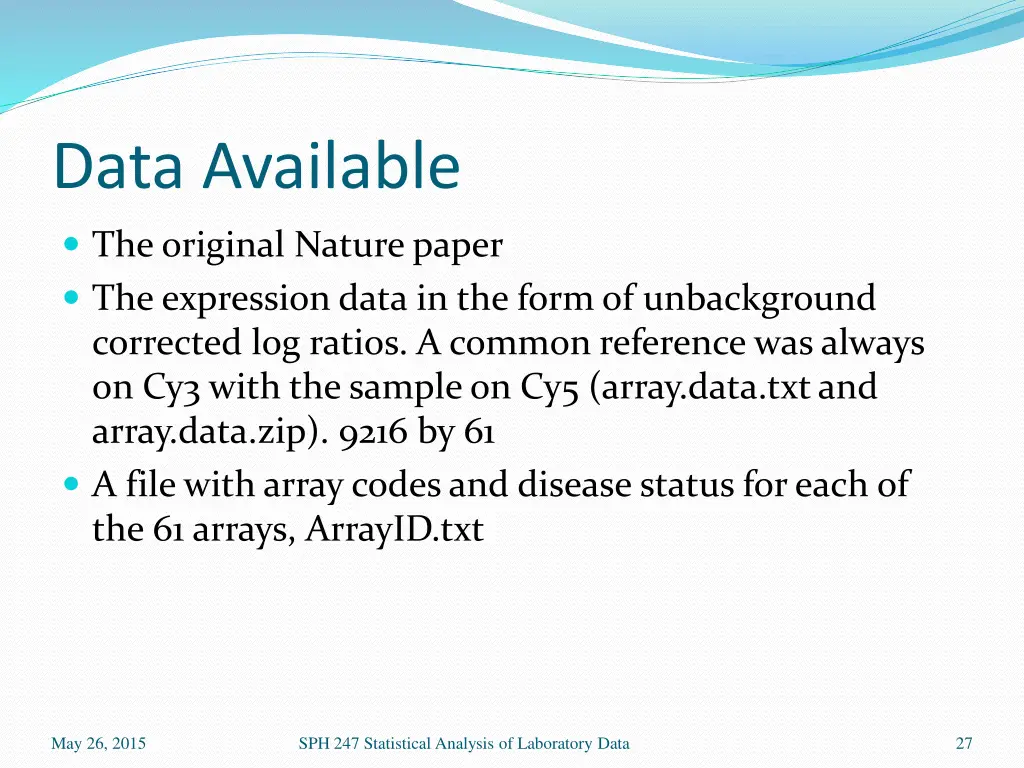 data available