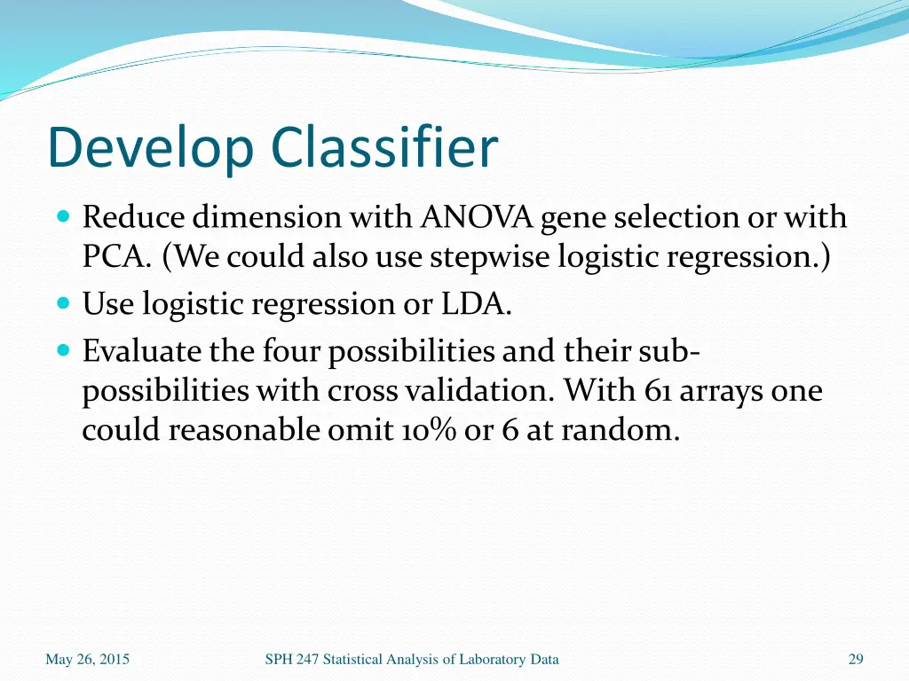 develop classifier