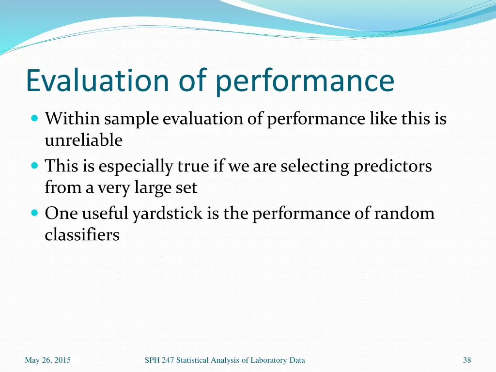 evaluation of performance