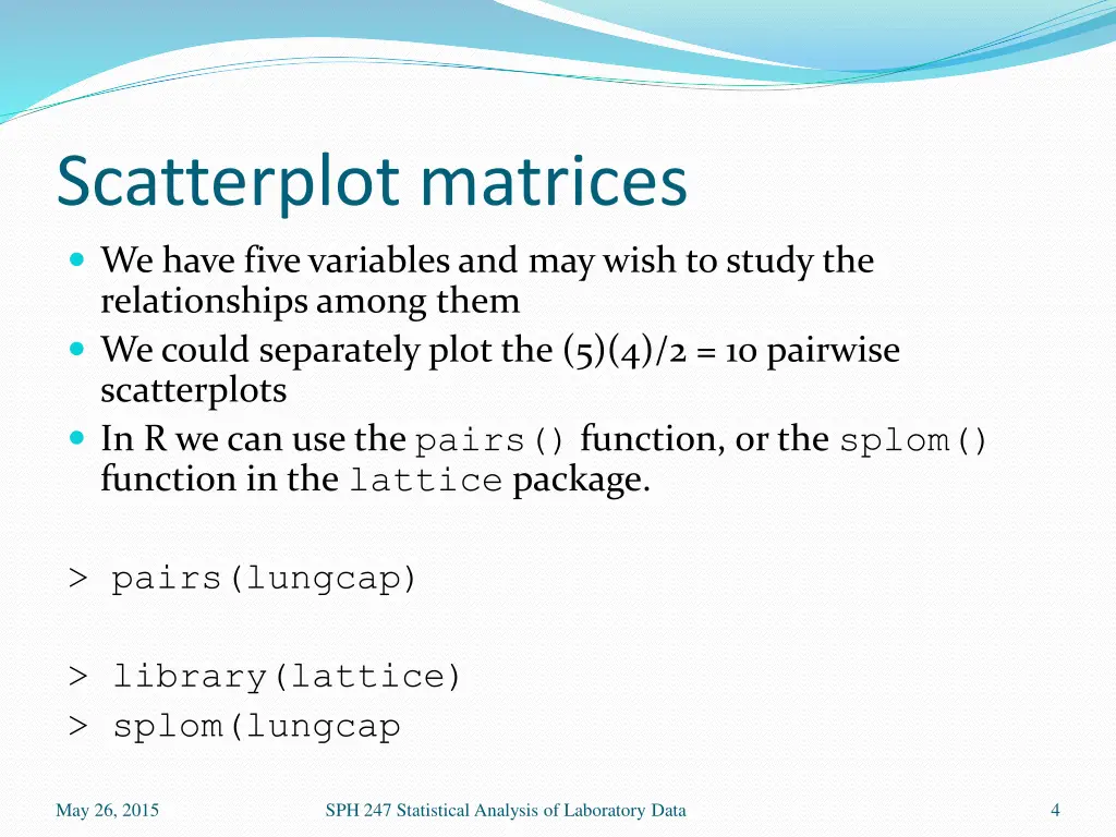 scatterplot matrices