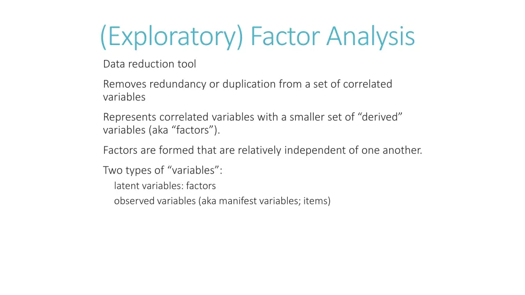 exploratory factor analysis