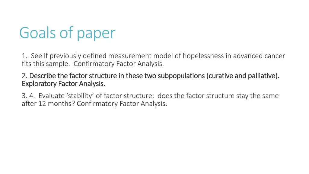 goals of paper