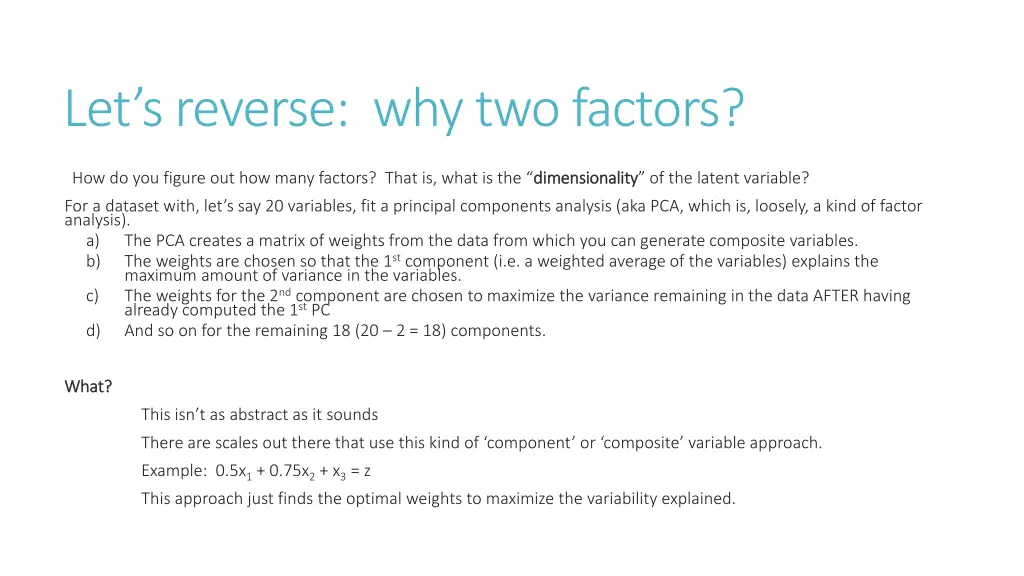 let s reverse why two factors