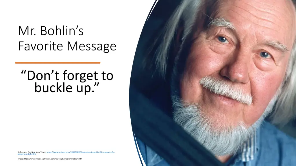 mr bohlin s favorite message