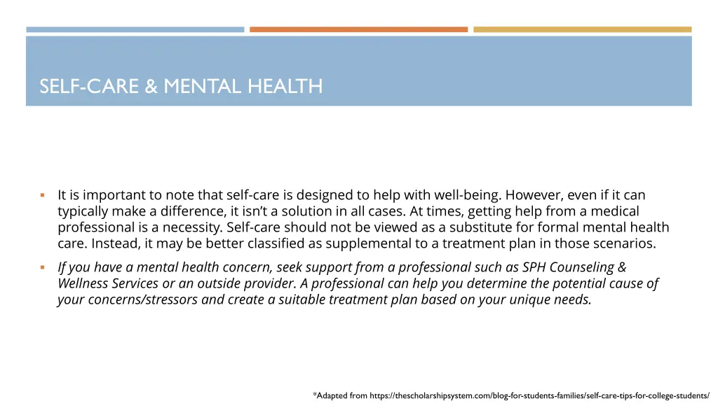 self care mental health