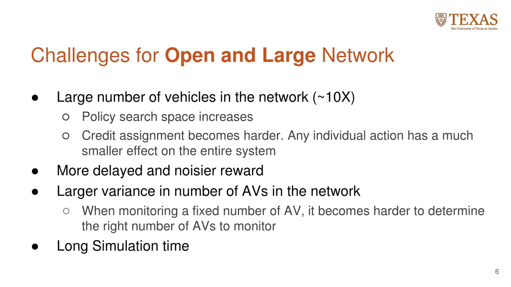 challenges for open and large network