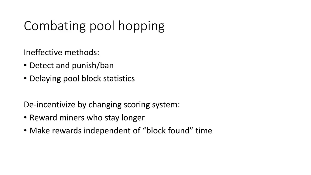 combating pool hopping