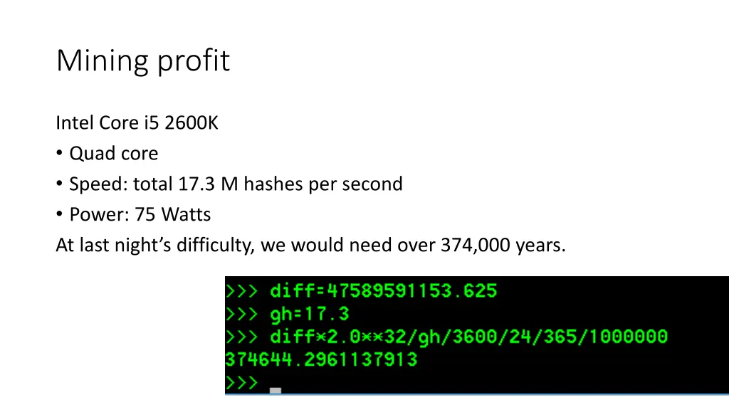 mining profit