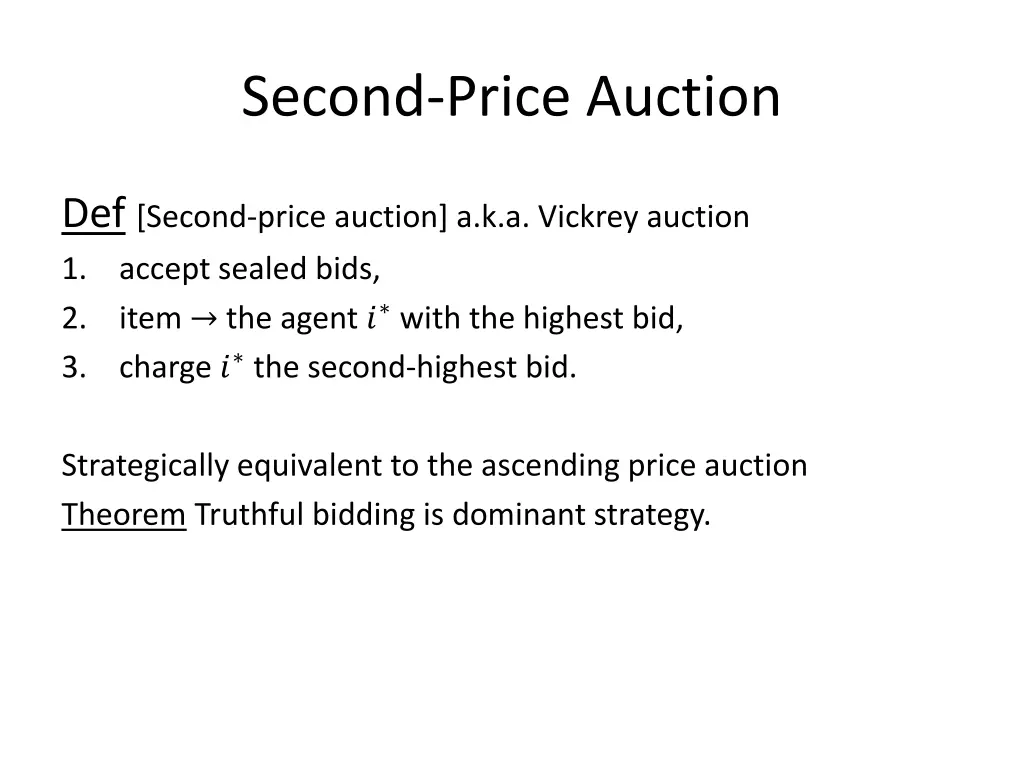 second price auction