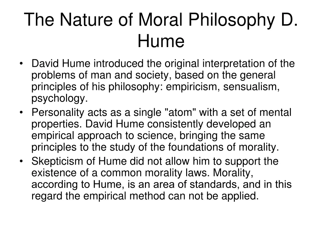 the nature of moral philosophy d hume