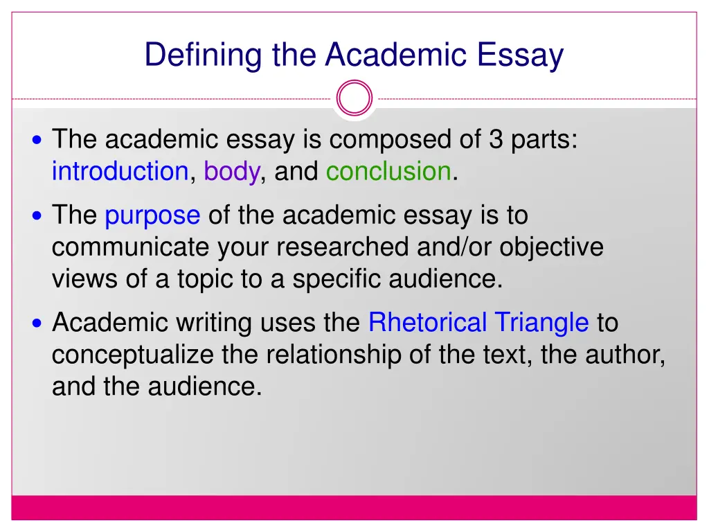 defining the academic essay