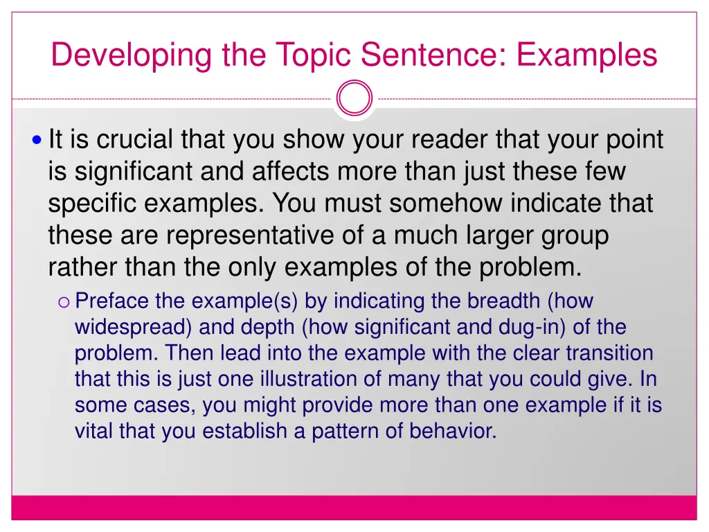 developing the topic sentence examples 4