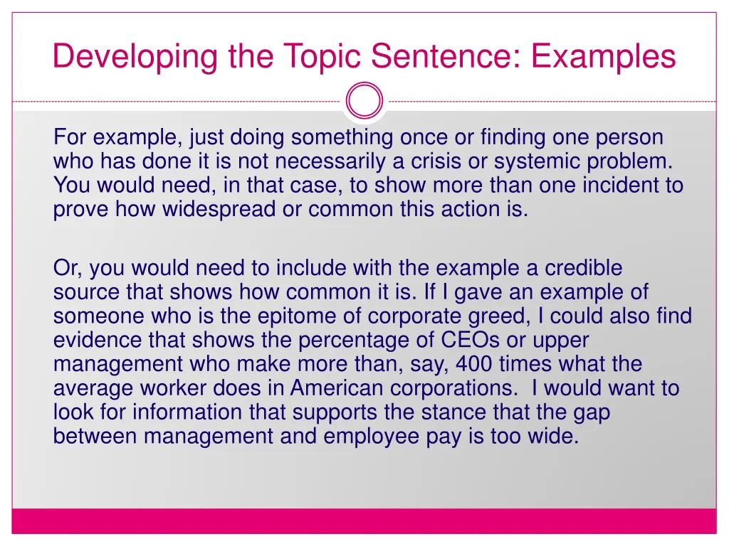 developing the topic sentence examples 5