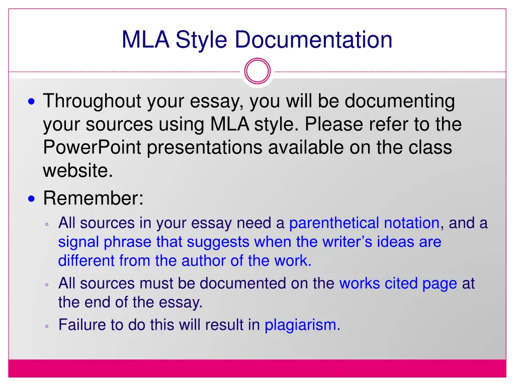 mla style documentation