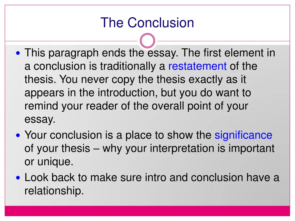 the conclusion