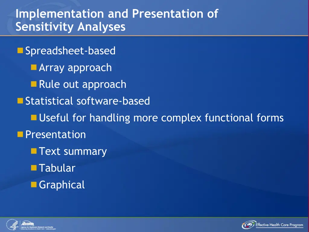 implementation and presentation of sensitivity